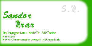 sandor mrar business card